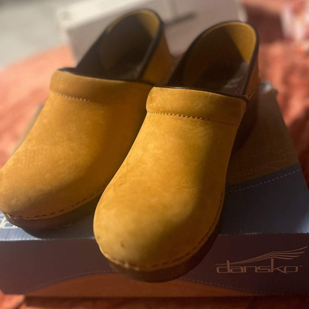 Dansko Mustard Yellow Clogs